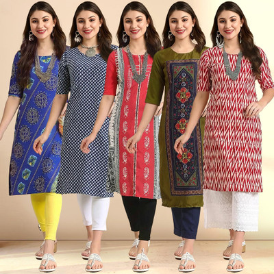 EthnicBasket Women Printed A-line Kurta(Multicolor)