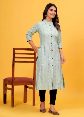 EMPRIE STYLE Women Embroidered A-line Kurta(Light Green)