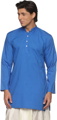 Sethukrishna Men Solid A-line Kurta(Blue)