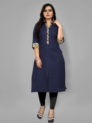 Hetsa Women Solid A-line Kurta(Blue)