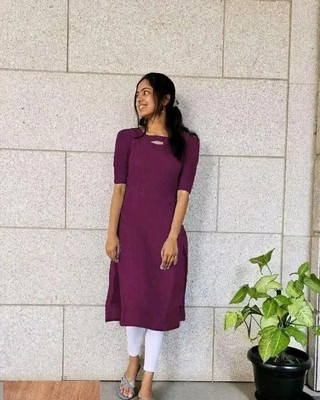 VHCK ENTERPRISE Women Embroidered A-line Kurta(Maroon)