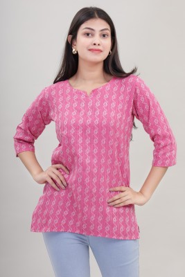 Adnika collection Women Self Design A-line Kurta(Pink)