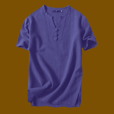HouseOfCommon Men Solid Straight Kurta(Purple)