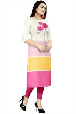 tanvi creation Women Printed Straight Kurta(Multicolor)