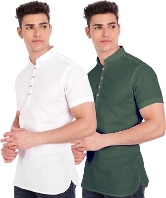 Univibe Men Solid Straight Kurta(Dark Green)