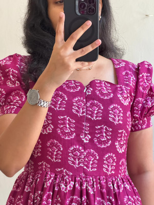 Assamica Flared/A-line Gown(Pink)