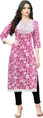LGH Women Printed A-line Kurta(Red)