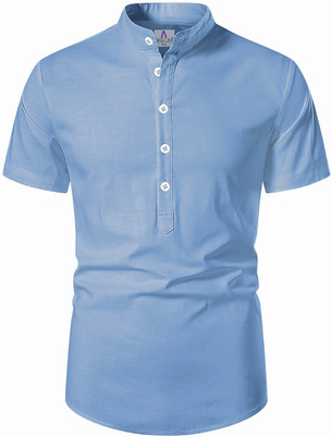 Apektra Men Solid A-line Kurta(Light Blue)