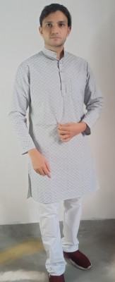 Zanib collection Men Solid Ethnic Dress Kurta(Grey)