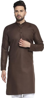 Vinodram Men Solid Straight Kurta(Brown)