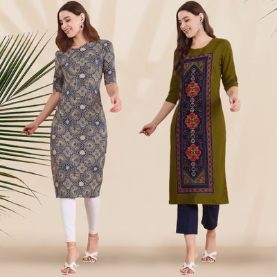 EthnicBasket Women Printed, Striped A-line Kurta(Multicolor)