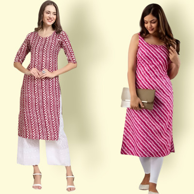 HouseOfCommon Women Printed Straight Kurta(Multicolor)