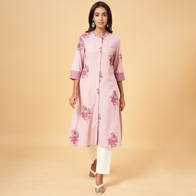 Rangmanch by Pantaloons Women Printed A-line Kurta(Pink, Red, Black)