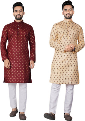 DHASU TRENDZ Men Printed Straight Kurta(Multicolor)