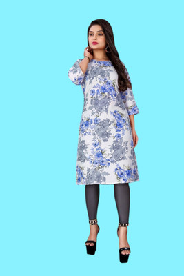 Tulsii Fab Women Printed Anarkali Kurta(White)
