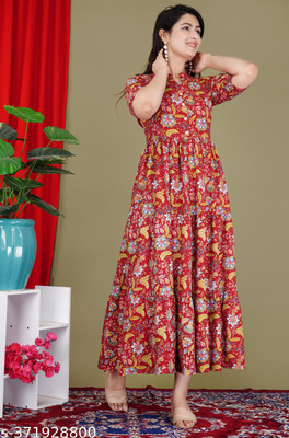 SHREE SHYAM FASHION Women Floral Print Flared Kurta(Multicolor)