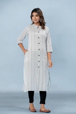 VINH FASHION Women Self Design A-line Kurta(Grey)