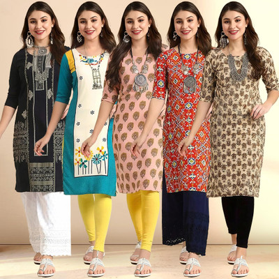 1 Stop Fashion Women Printed A-line Kurta(Multicolor)