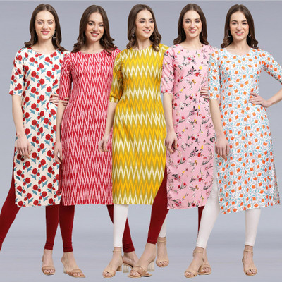 1 Stop Fashion Women Printed A-line Kurta(Multicolor)
