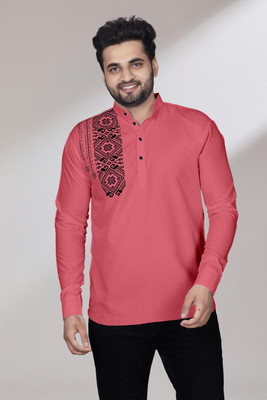 LIMRO Men Printed, Solid Straight Kurta(Multicolor)