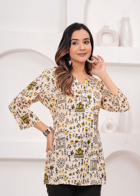 KANCH CREATION Women Printed Straight Kurta(Multicolor)