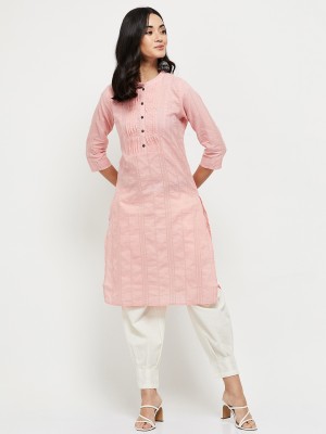 MAX Women Printed A-line Kurta(Pink)