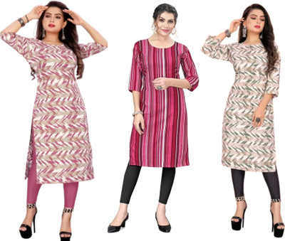 Dhruti Vaste Women Printed A-line Kurta(Multicolor)