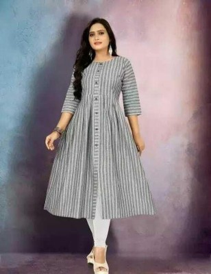 jaybhagawati Women Solid A-line Kurta(Grey)