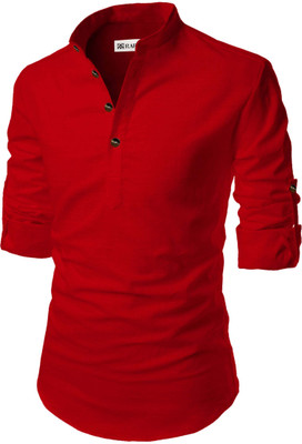RAREMARK Men Solid A-line Kurta(Red)