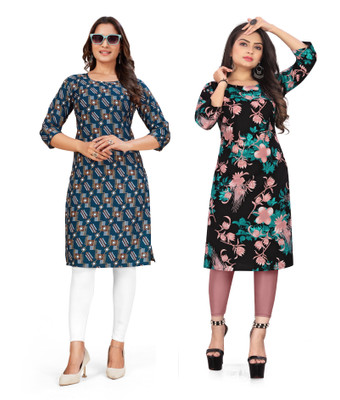 dharmanandan creation Women Printed A-line Kurta(Multicolor)