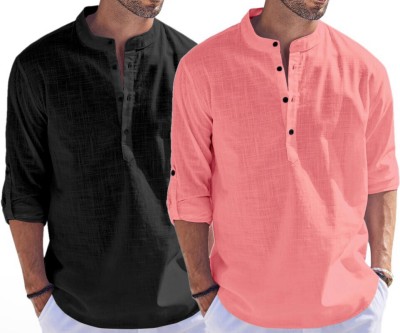 GUYS HUB Men Solid Straight Kurta(Multicolor)