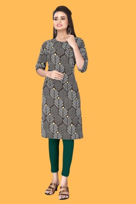 Moruka Women Printed Straight Kurta(Brown)