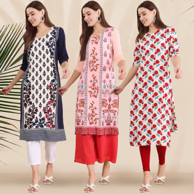 1 Stop Fashion Women Printed A-line Kurta(Multicolor)