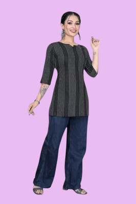 Kfashionbj Women Solid A-line Kurta(Grey)