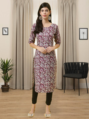 1 Stop Fashion Women Printed A-line Kurta(Pink)
