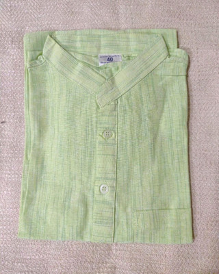 Keshar Men Self Design Ethnic Dress Kurta(Light Green)