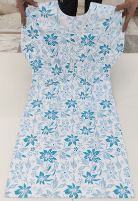 ABCOLLECTION Women Printed Straight Kurta(Light Blue)