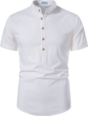 Edinwolf Men Solid A-line Kurta(White)