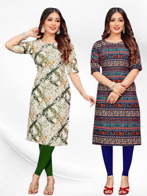 Nitya Trendz Women Printed Straight Kurta(Multicolor)