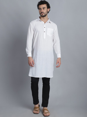 Sayesha Men Striped Pathani Kurta(White)