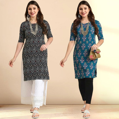 EthnicBasket Women Printed A-line Kurta(Multicolor)
