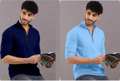 StoneHeart Men Solid Straight Kurta(Multicolor)