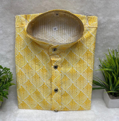 FOXDX Men Printed Straight Kurta(Multicolor)
