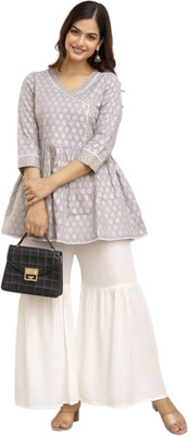 DMP FASHION Women Ethnic Top Sharara Set