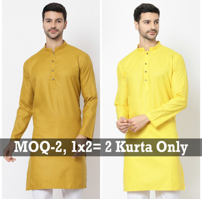 Tsarina Men Solid Straight Kurta(Multicolor)