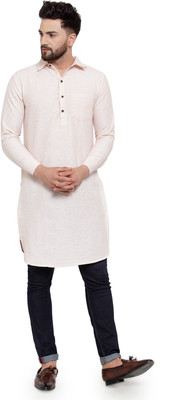 Sayesha Men Solid Pathani Kurta(Beige)
