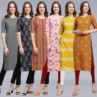 1 Stop Fashion Women Printed A-line Kurta(Multicolor)