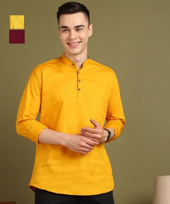 FUBAR Men Solid Straight Kurta(Multicolor)