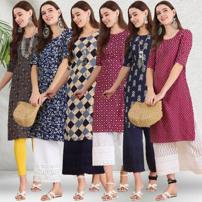 EthnicBasket Women Printed A-line Kurta(Multicolor)
