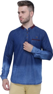 KUONS AVENUE Men Dyed/Ombre Straight Kurta(Dark Blue)